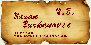 Mašan Burkanović vizit kartica